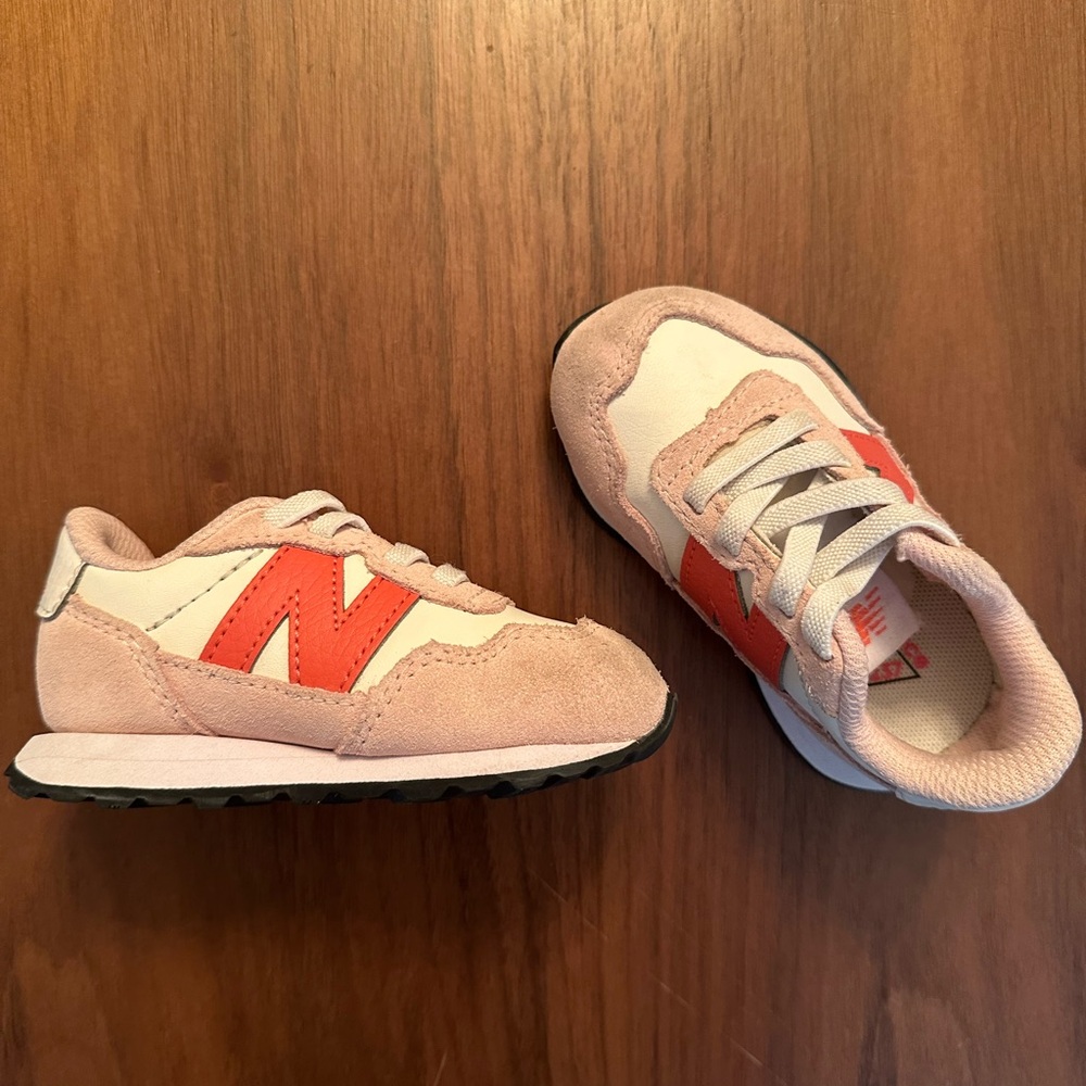 New Balance KIDS' LITTLE GIRL'S 237 SUEDE LOW-TOP SNEAKERS IN OYSTER PINK